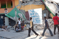 Port au Prince après le tremblement de terre.
